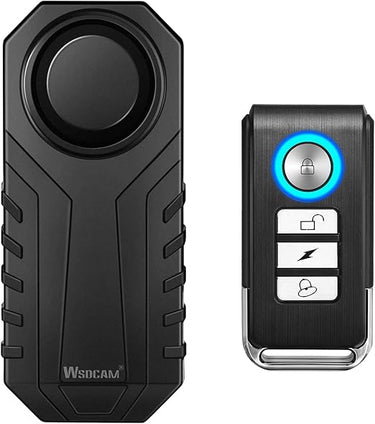 Wsdcam 113dB Alarma inalámbrica impermeable con mando para bicicleta y motocicleta con sensor de movimiento y vibración